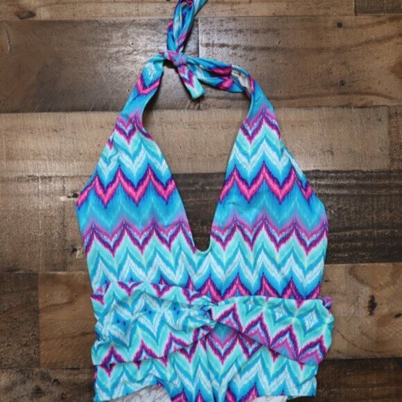 Marilyn Monroe Women's Deep Plunge Halter One-Piece Swimsuit Size Large NWOT - Picture 3 of 6